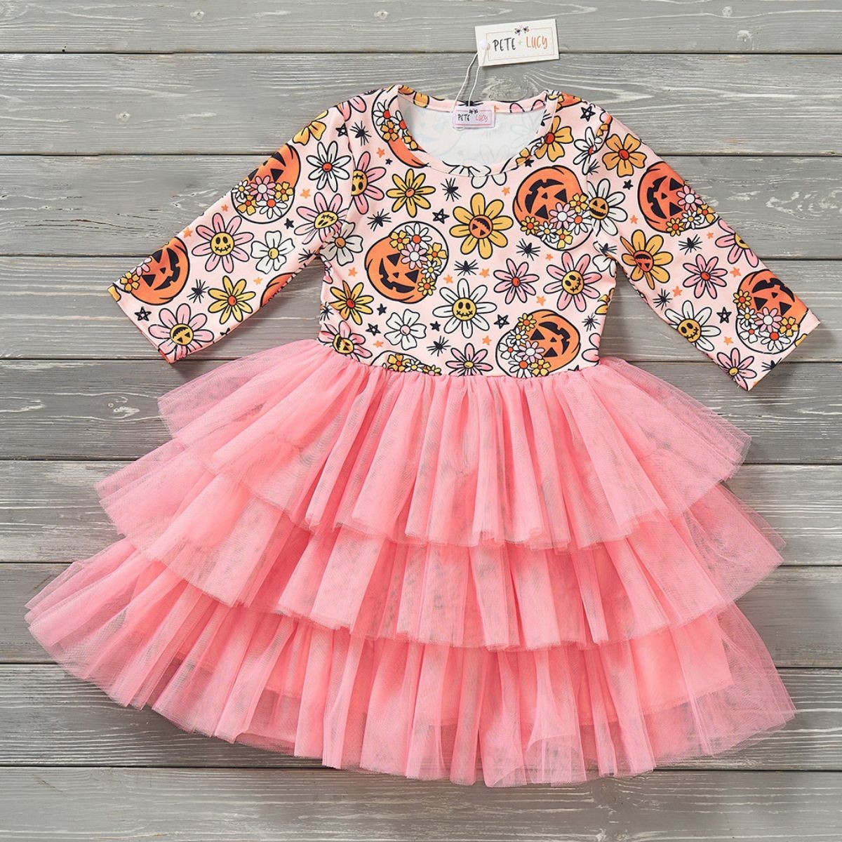 Pumpkin Posies - Tulle Dress