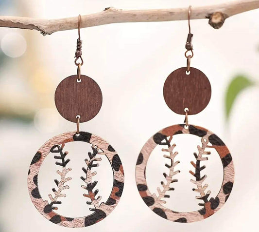 Leopard ball earrings