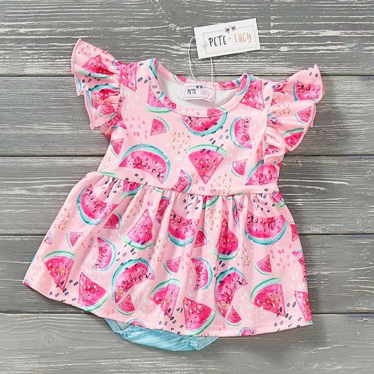 Watermelon Splash - Girl Infant Romper
